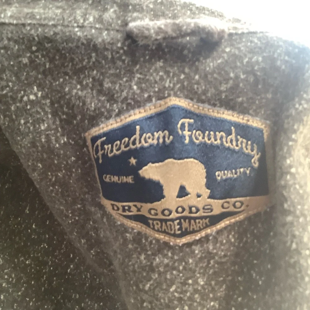 Freedom Foundry Shirt Mens Large Black Pockets Long Sleeve 100% Cotton - Picture 4 of 8